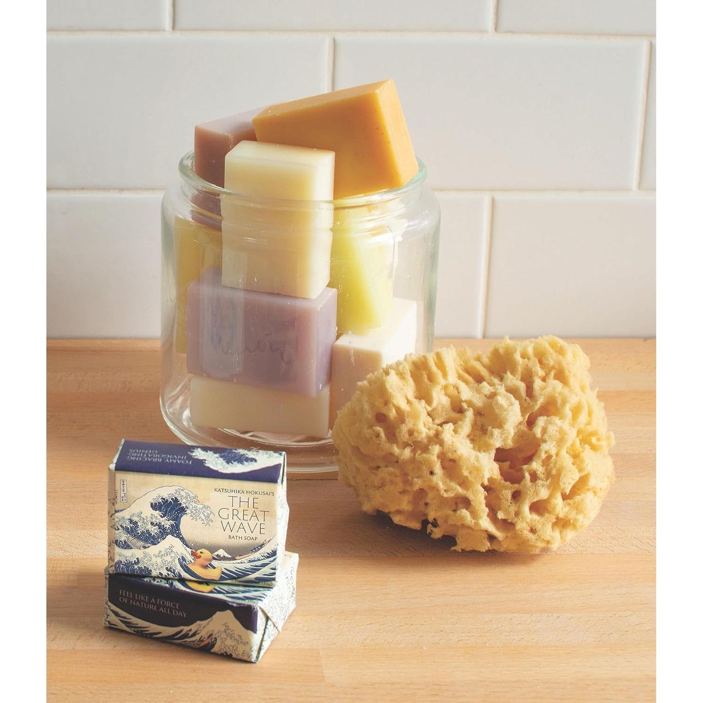 Great Wave Mini Bath Soap in Cucumber Olive Oil Scent | Body Bar Cleanser | 2 oz.