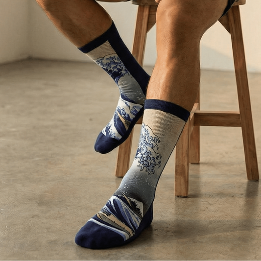 Great Wave off Kanagawa Art Men’s Socks | Ocean Lover Crew Socks