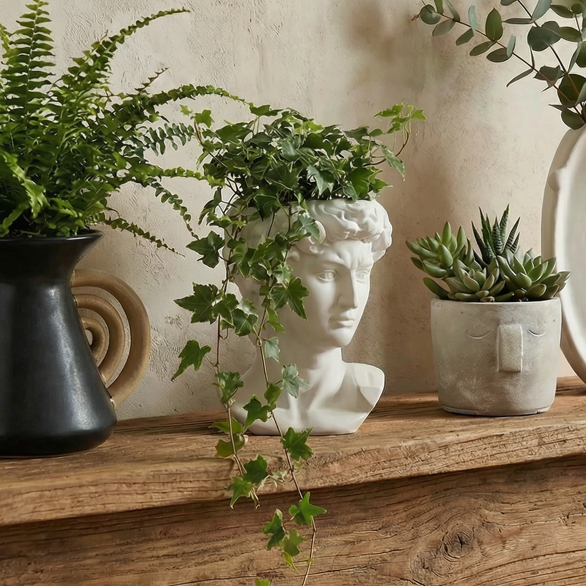 Greek Face Statue | Home Office Table Top Decor Roman Figure | 6.5" x 6"