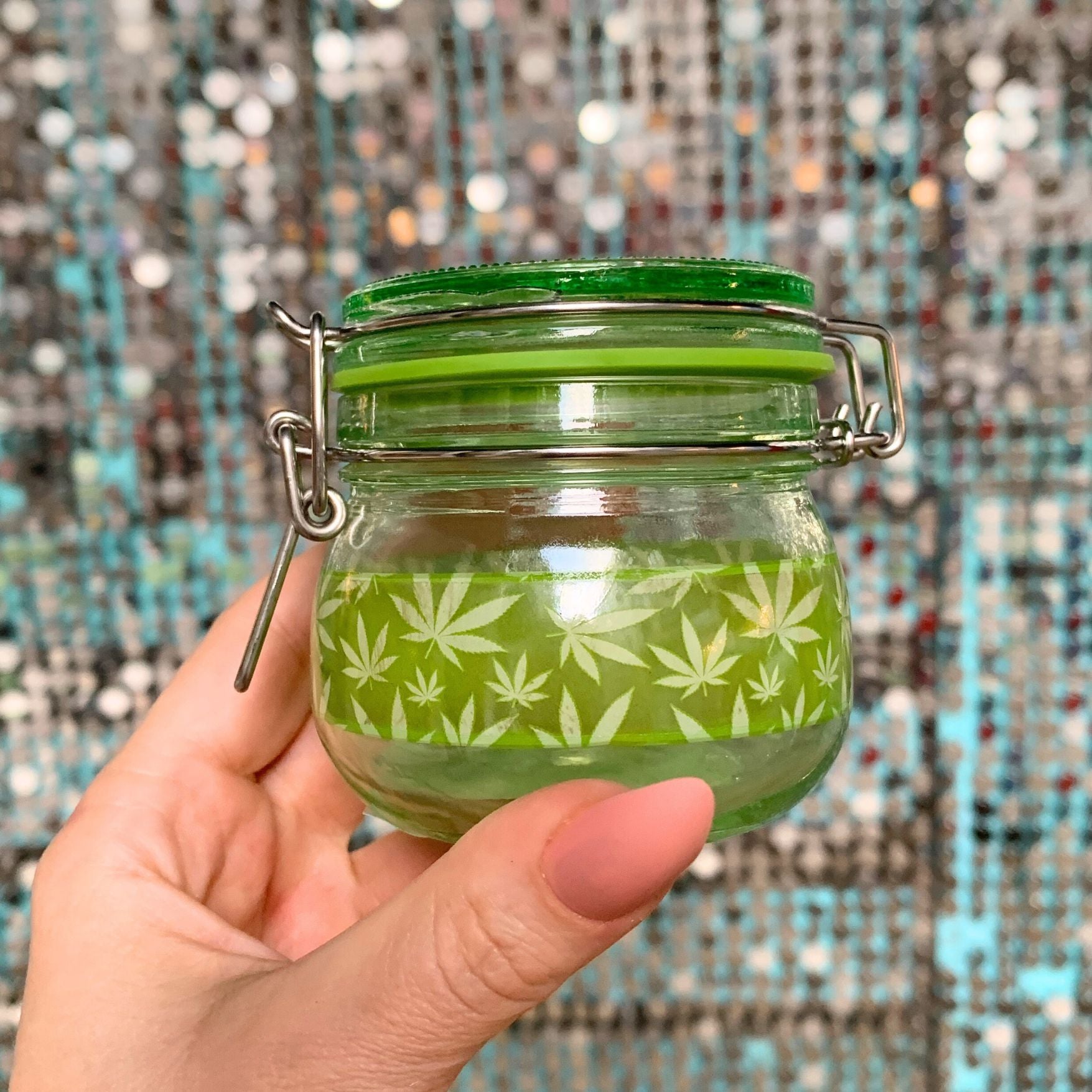 Green Leaf Dank Tank | Airtight Glass Storage Jar