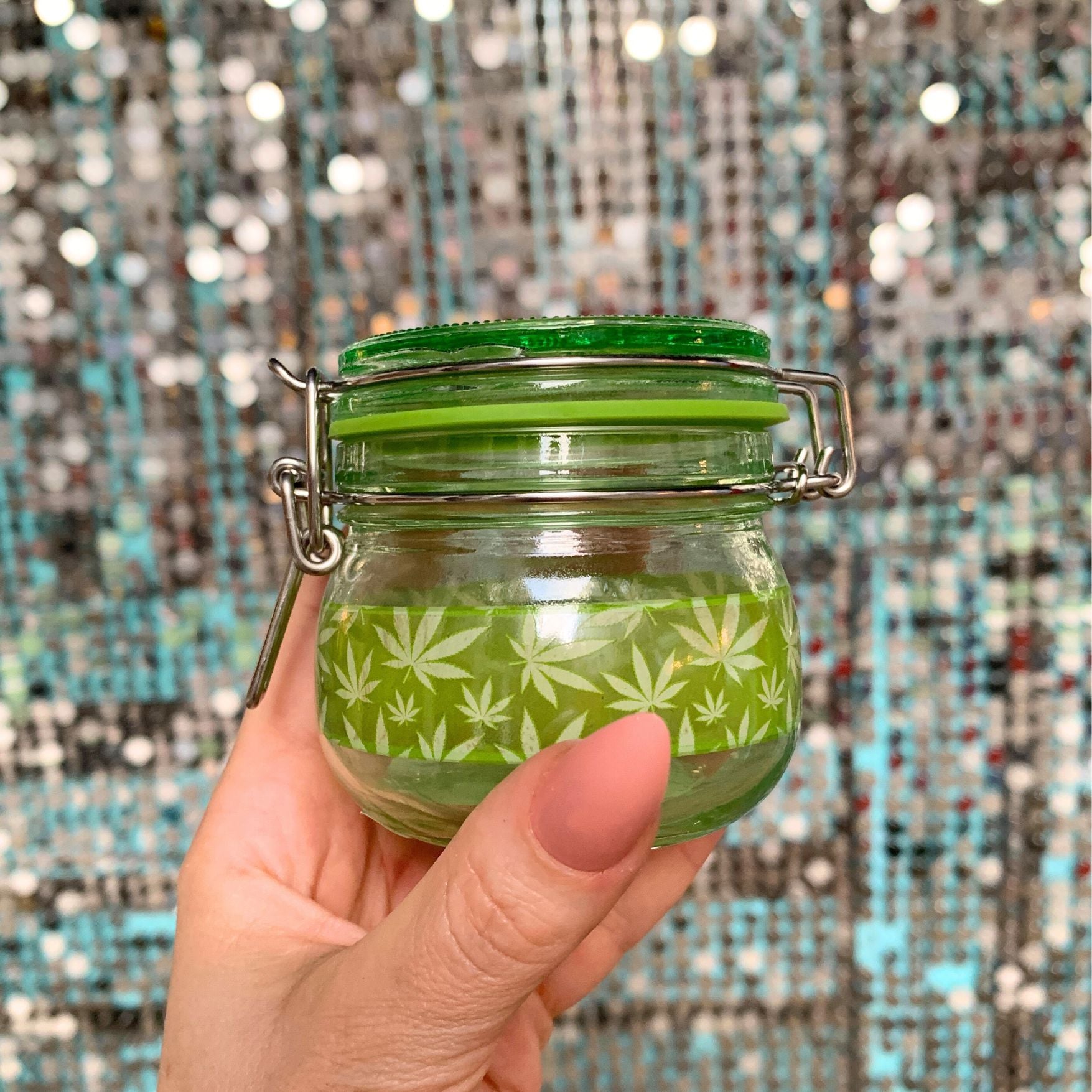 Green Leaf Dank Tank | Airtight Glass Storage Jar