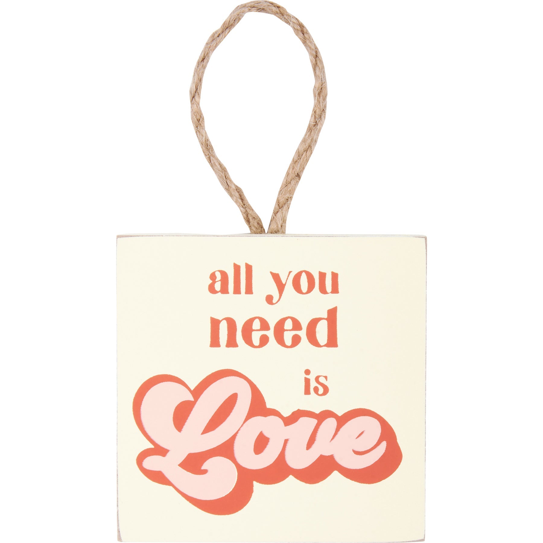 Groovy Self-Hanging Mini Ornament Art Prints | 3 Piece Wooden Display | Love Themed
