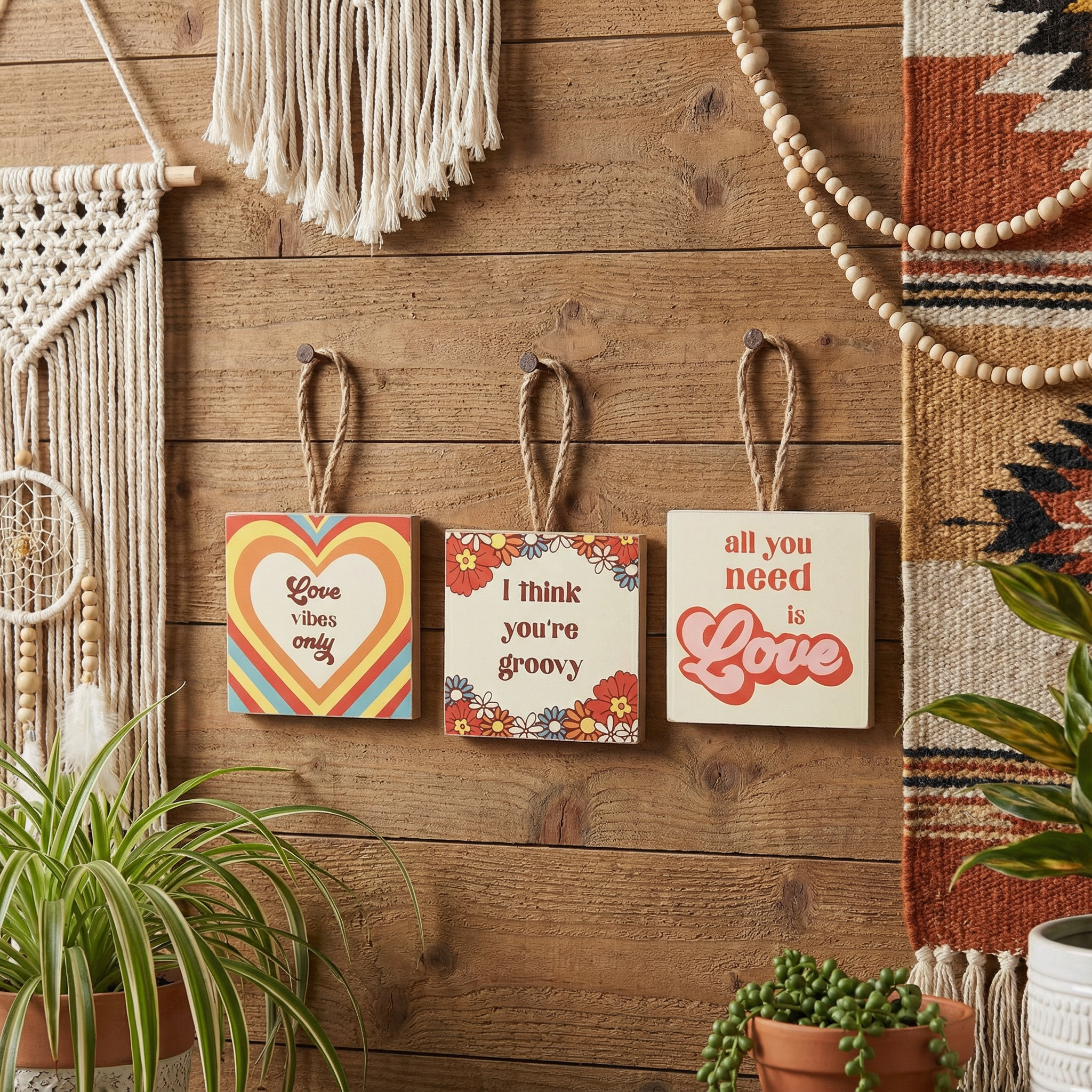 Groovy Self-Hanging Mini Art Prints Love Themed