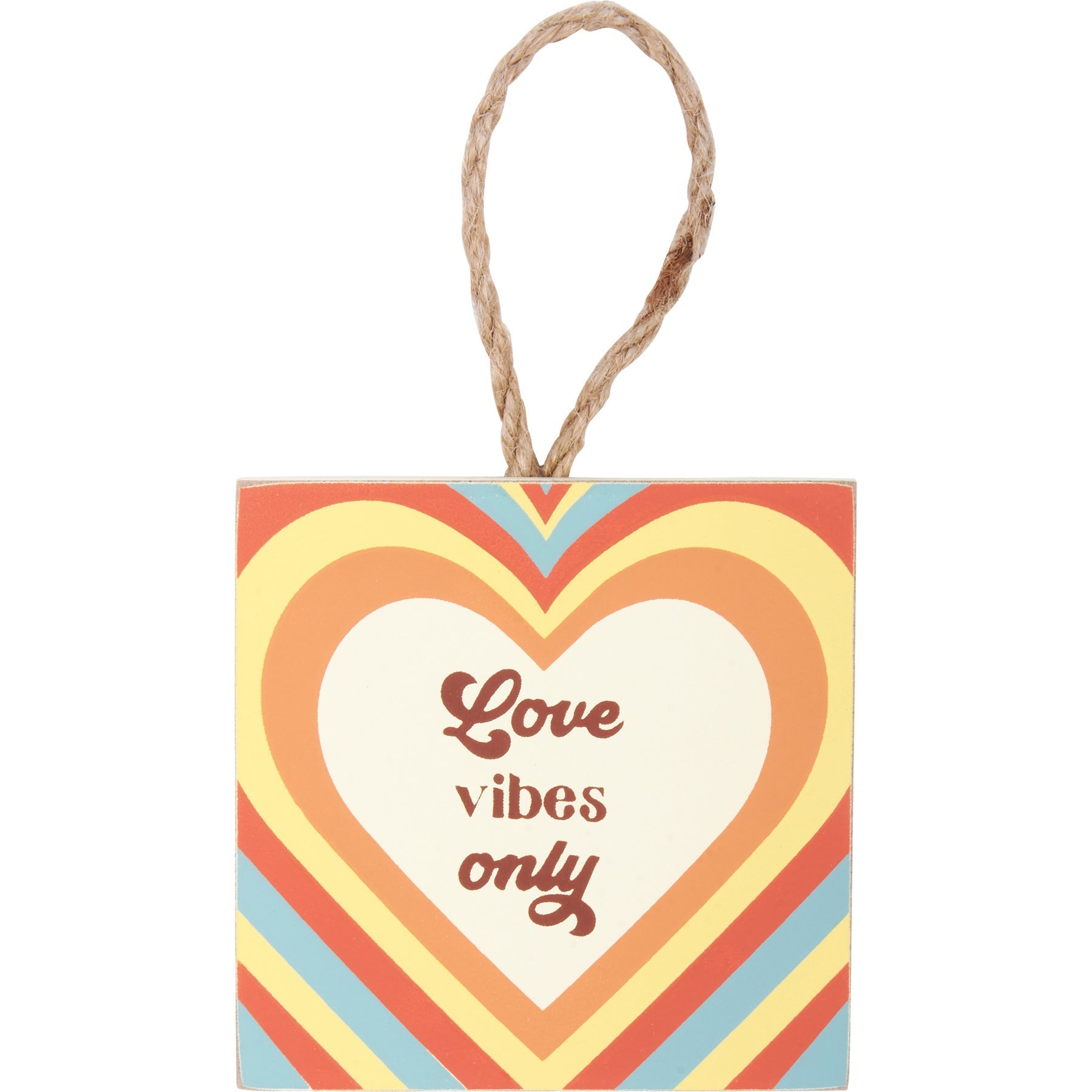 Groovy Self-Hanging Mini Ornament Art Prints | 3 Piece Wooden Display | Love Themed