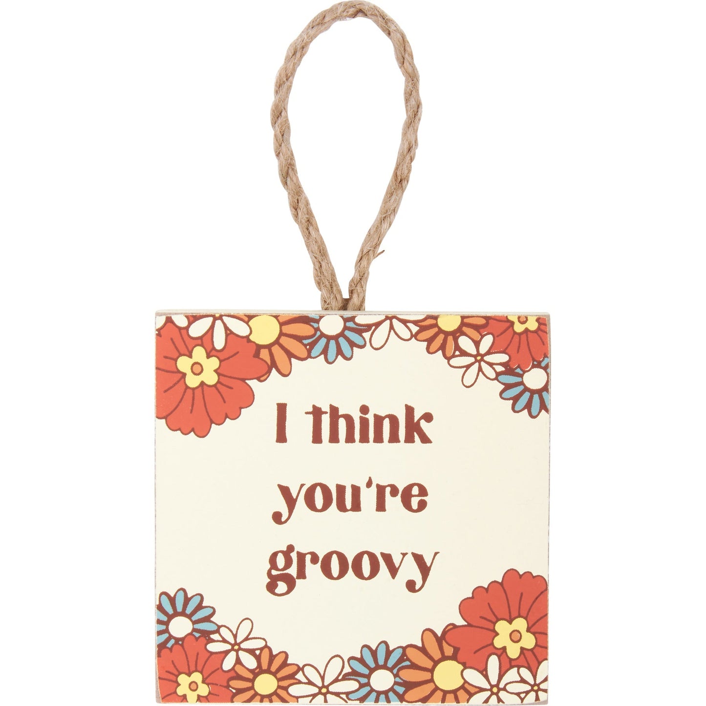 Groovy Self-Hanging Mini Ornament Art Prints | 3 Piece Wooden Display | Love Themed