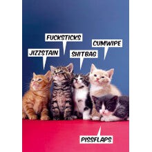 Group Of Swearing Cats Greeting Card