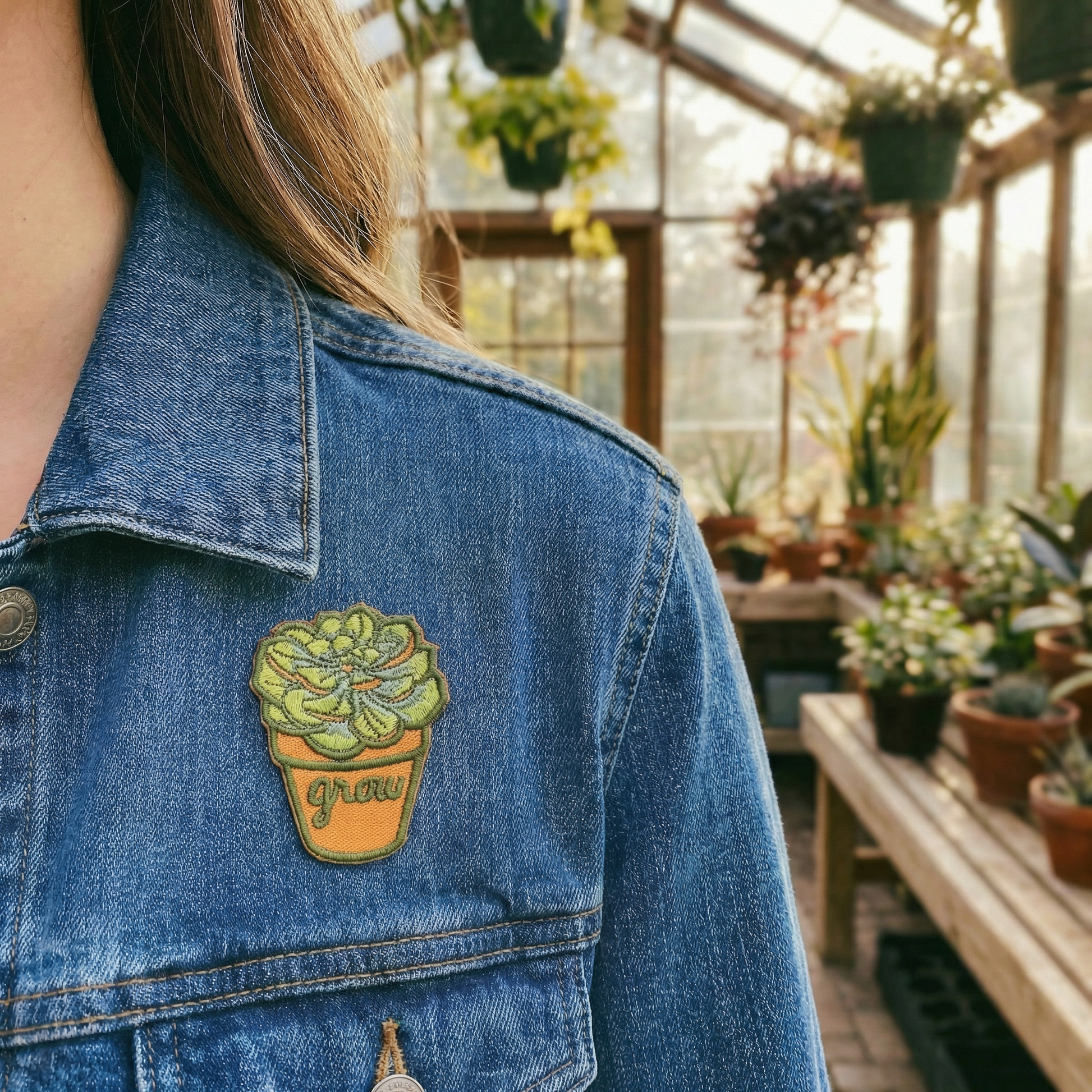 Grow Through What You Go Through Plant Lover No-Sew Patch