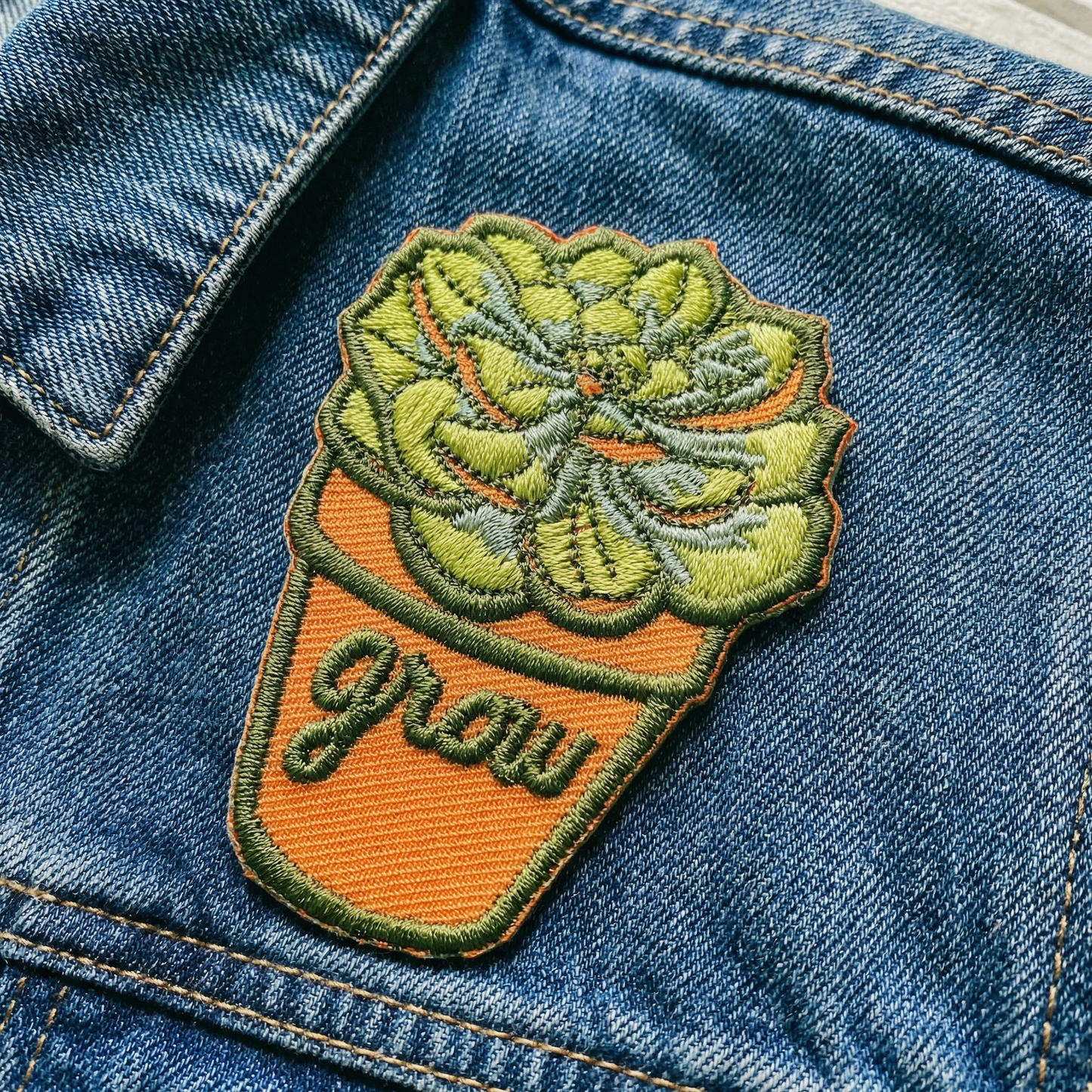 Grow Through What You Go Through Plant Lover No-Sew Patch