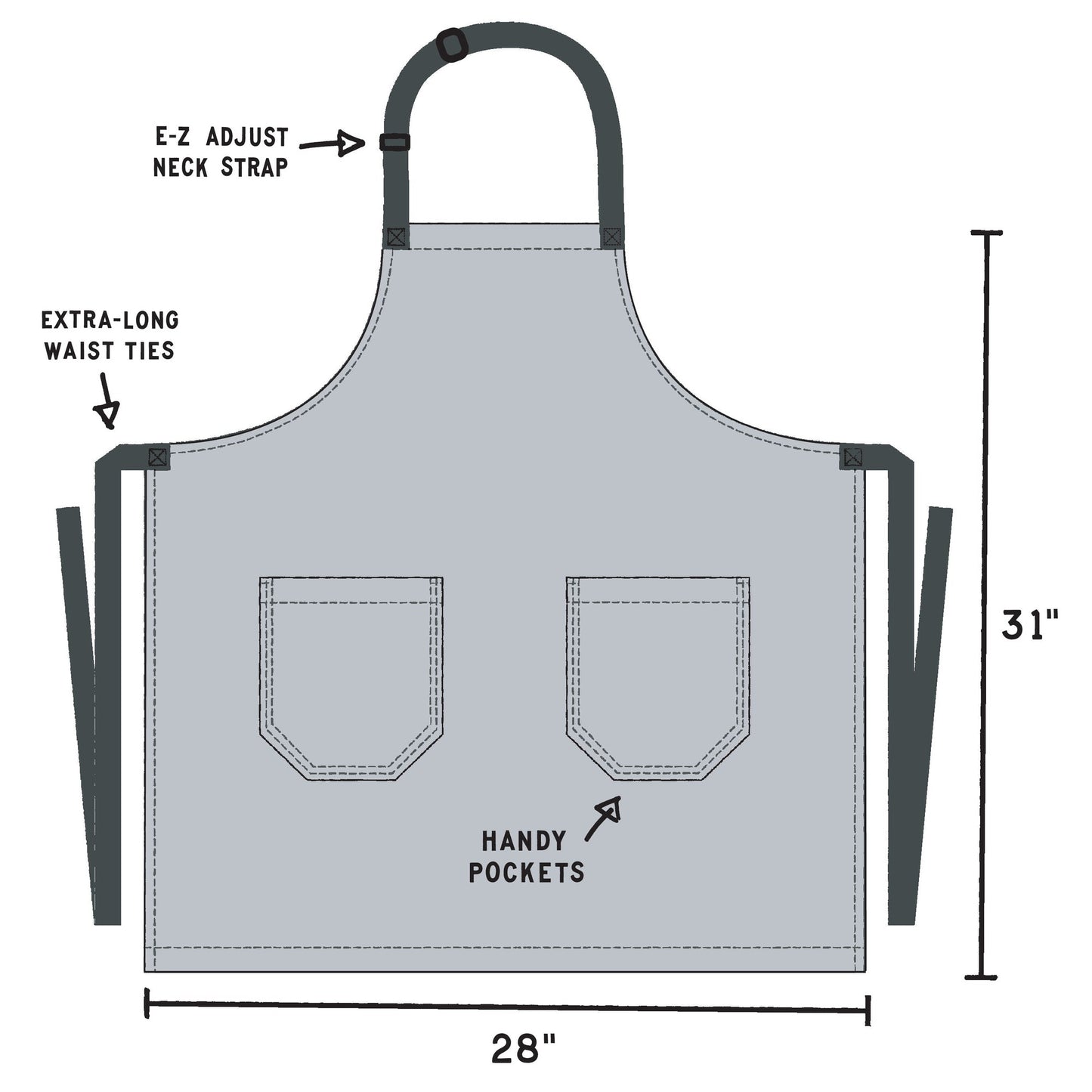 Grumpy Old Man Funny Cooking and BBQ Apron 2 Pockets Adjustable Strap 100% Cotton