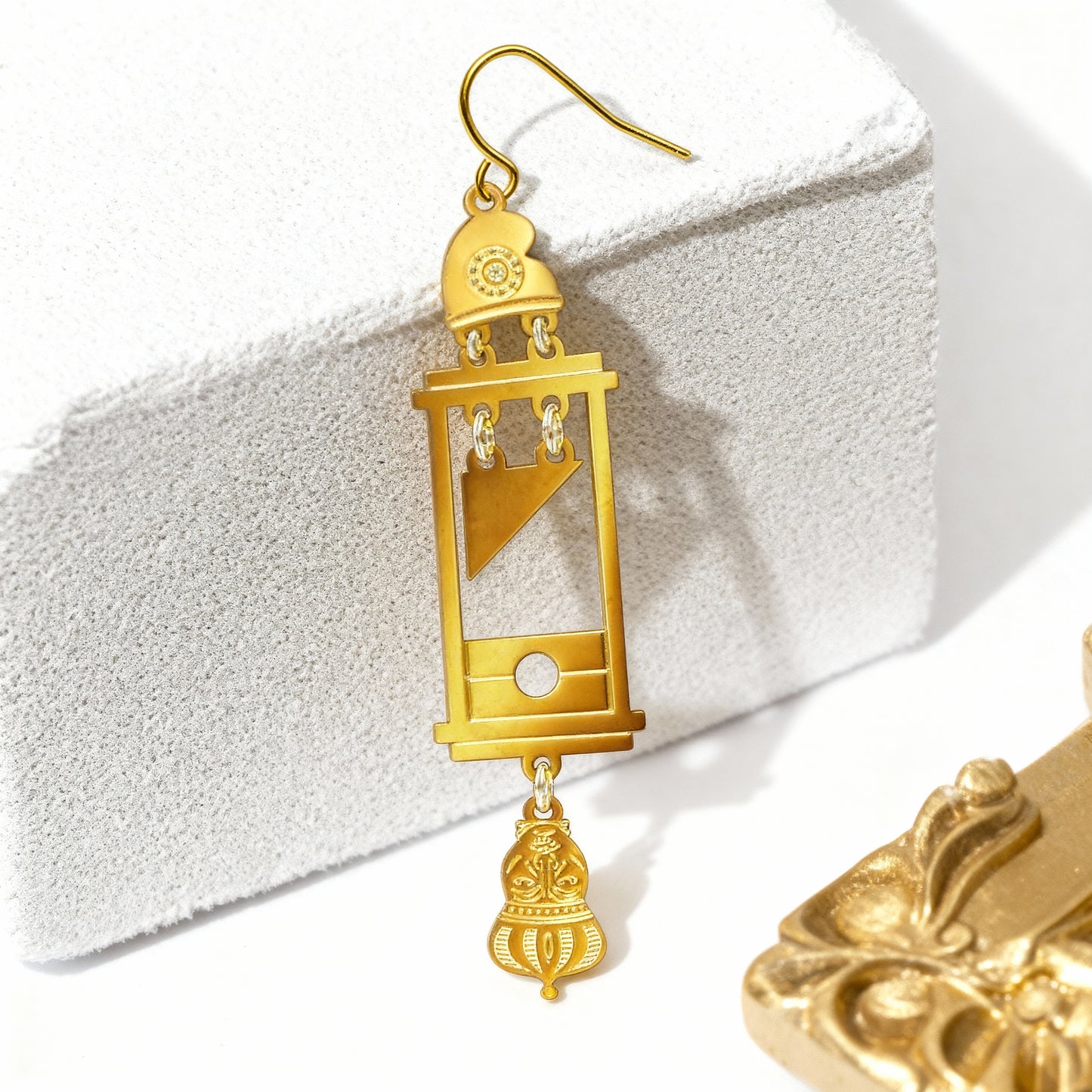 Guillotine Earrings | Featuring the Heads of Louis 16th and Marie Antoinette | Gold or Silver