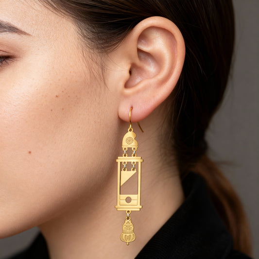 Guillotine Earrings | Featuring the Heads of Louis 16th and Marie Antoinette | Gold or Silver