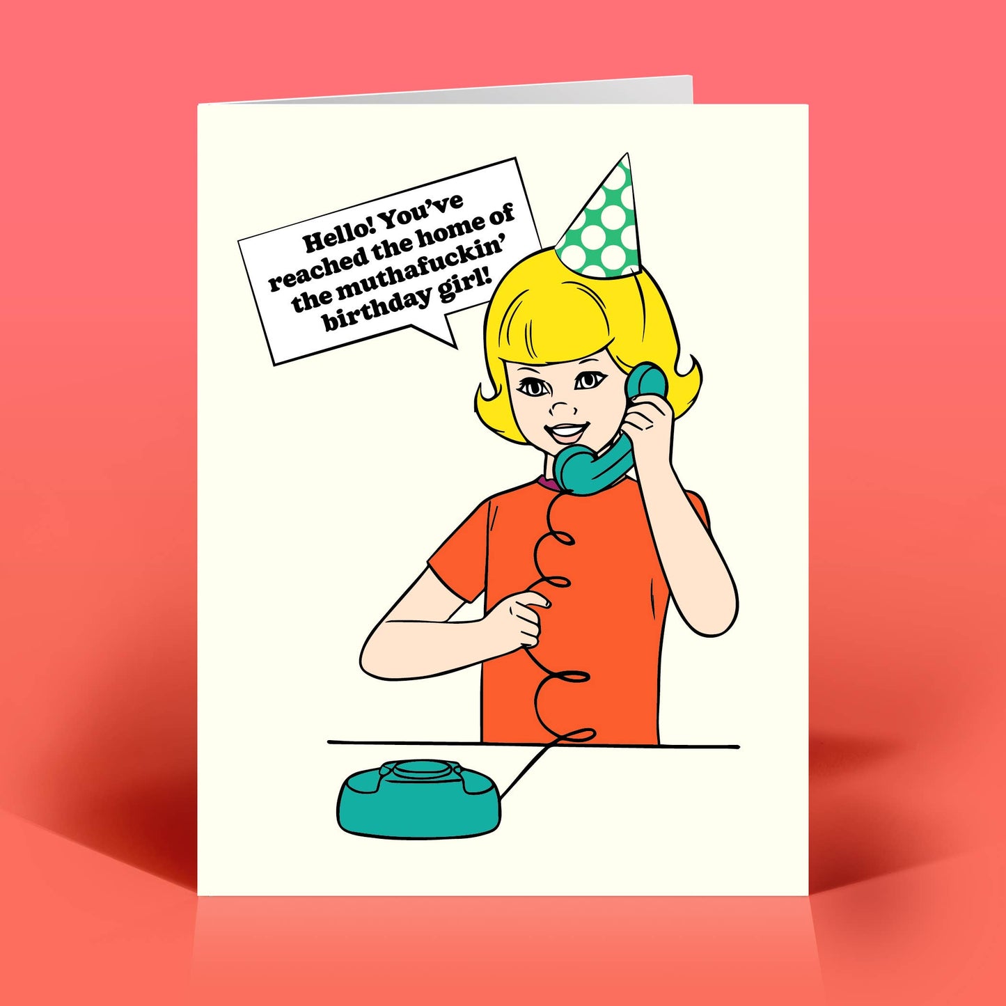HELLO! Birthday Girl Funny Card | Vintage Quirky Humor