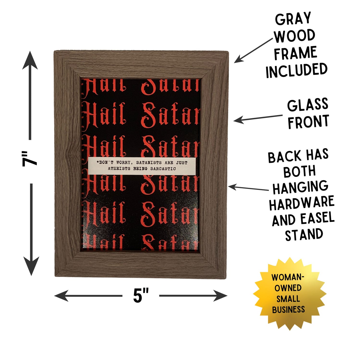 Hail Satan Framed Wall Art | GetBullish Original Quote Sign