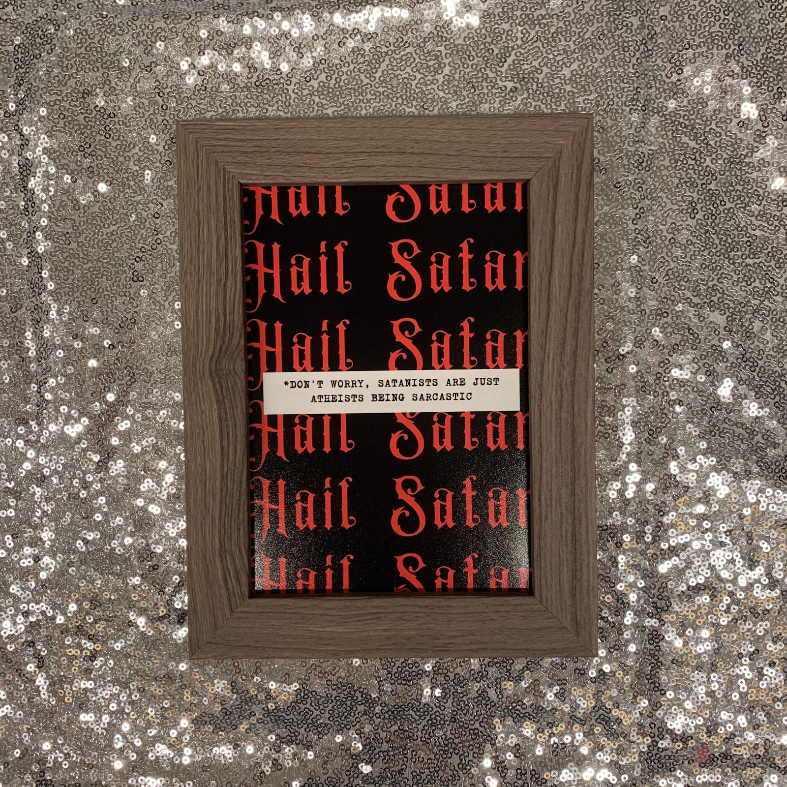 Hail Satan Framed Wall Art | GetBullish Original Quote Sign