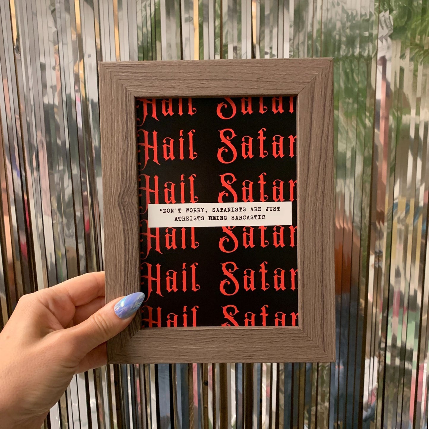 Hail Satan Framed Wall Art | GetBullish Original Quote Sign