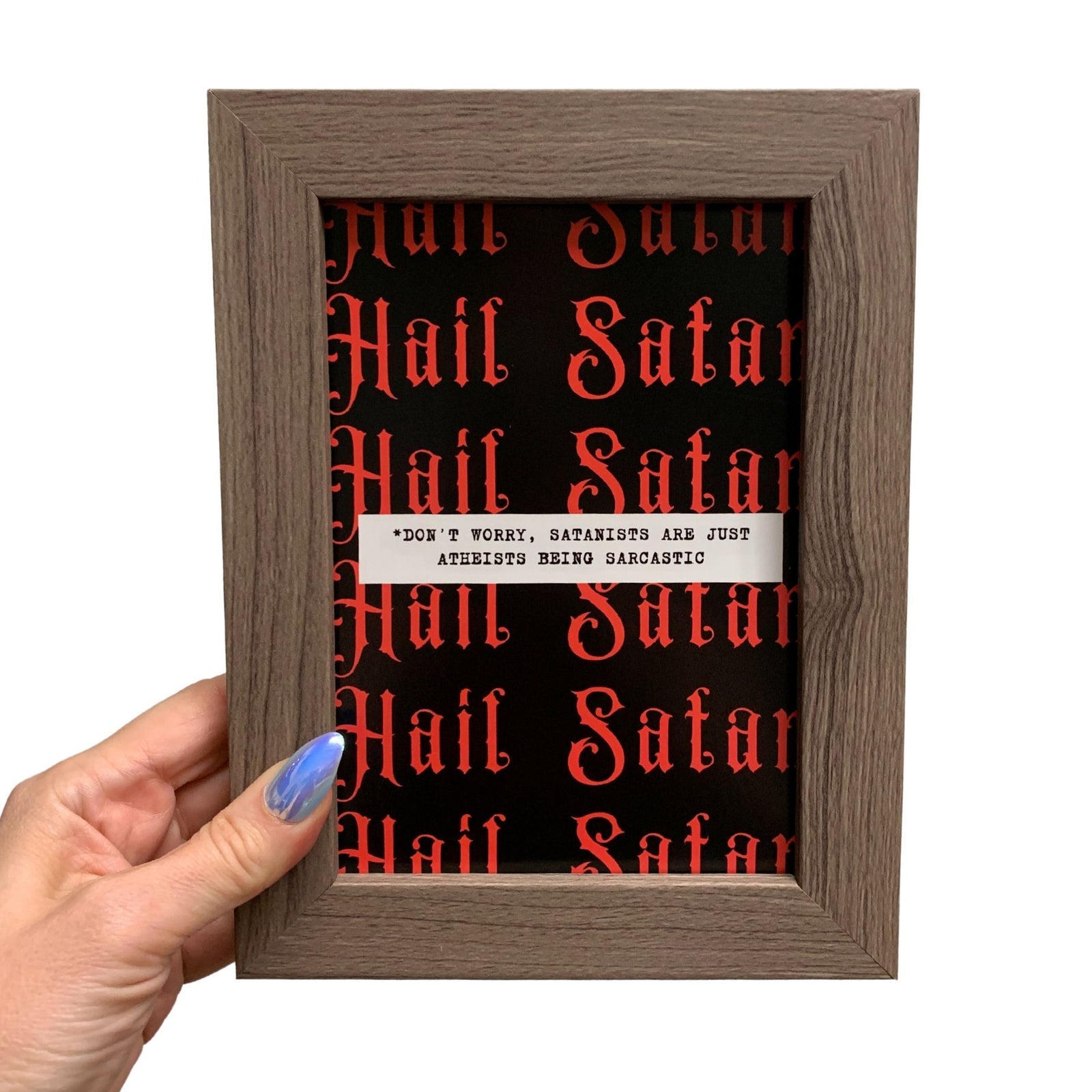 Hail Satan Framed Wall Art | GetBullish Original Quote Sign