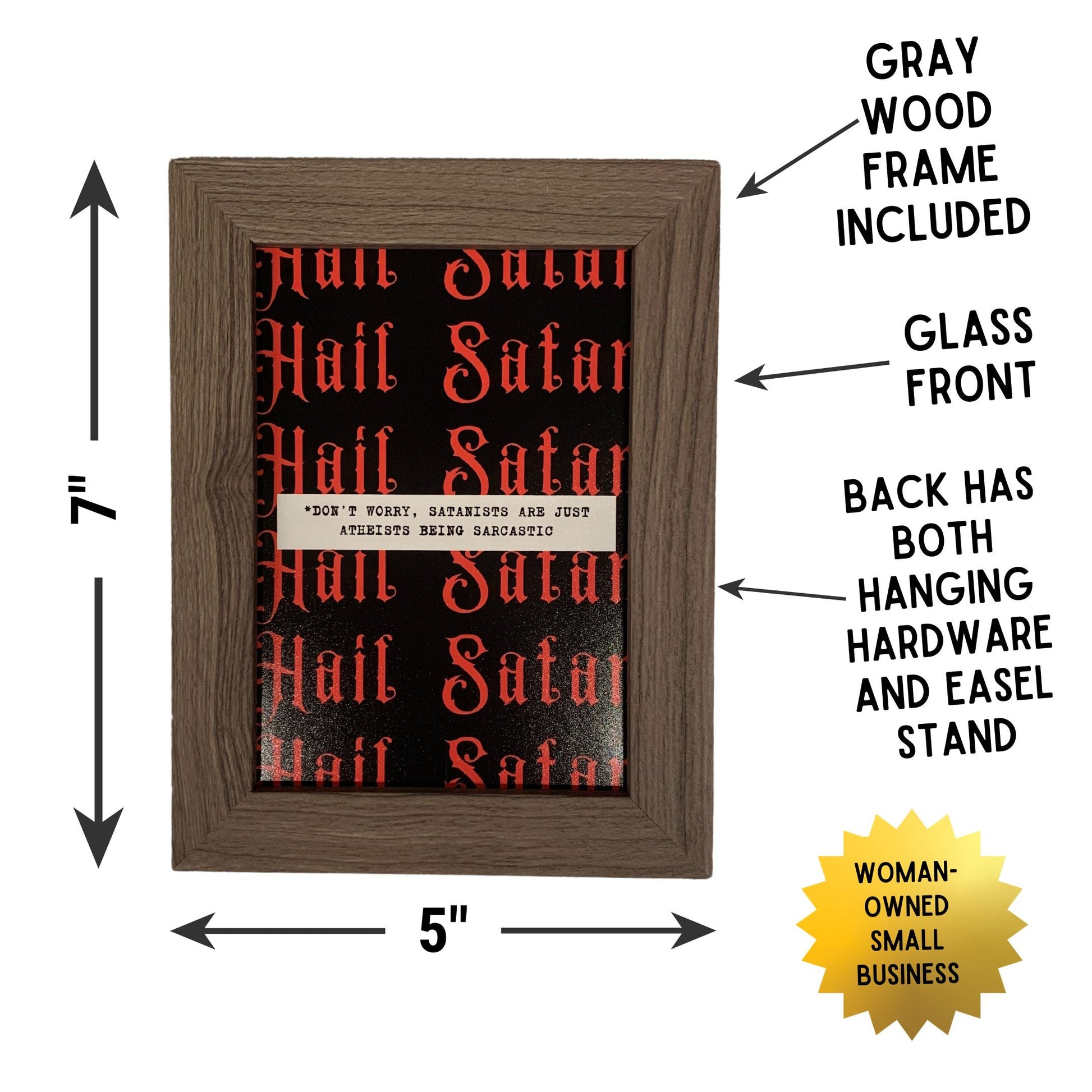 Hail Satan Framed Wall Art Print | GetBullish Original Quote Sign