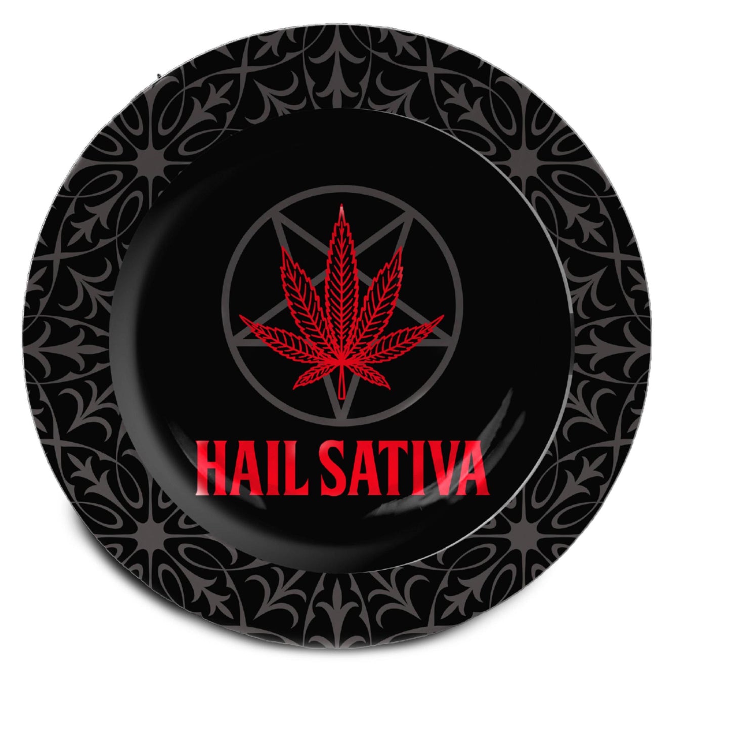 Hail Sativa Tin Ashtray | Round Lightweight Ashbin | 5.5"