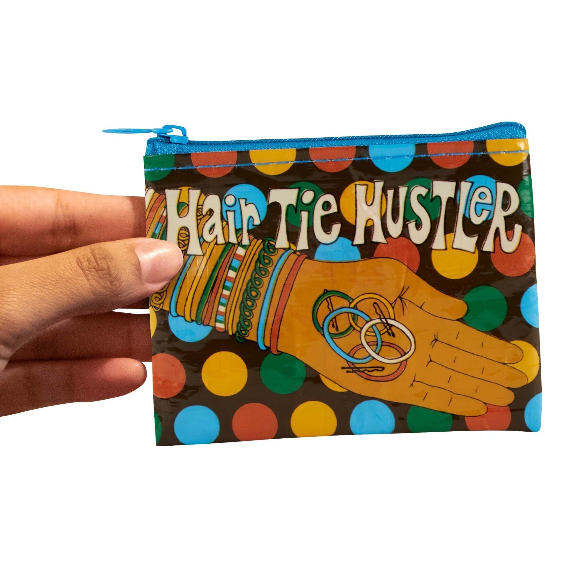 Hair Tie Hustler Coin Purse | Recycled Material Wallet Pouch | 3" x 4"