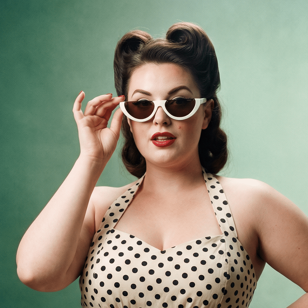 Half Cat Eye Sunglasses | Vintage Half Mod Style Y2K "Clout Goggles" | UV400 Retro Women’s Shades