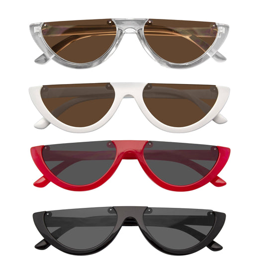 Half Cat Eye Sunglasses | Vintage Half Mod Style Y2K "Clout Goggles" | UV400 Retro Women’s Shades