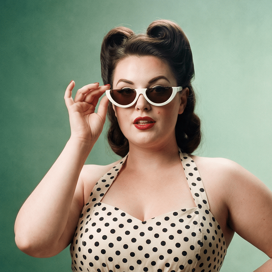 Half Cat Eye Sunglasses | Vintage Half Mod Style Y2K "Clout Goggles" | UV400 Retro Women’s Shades