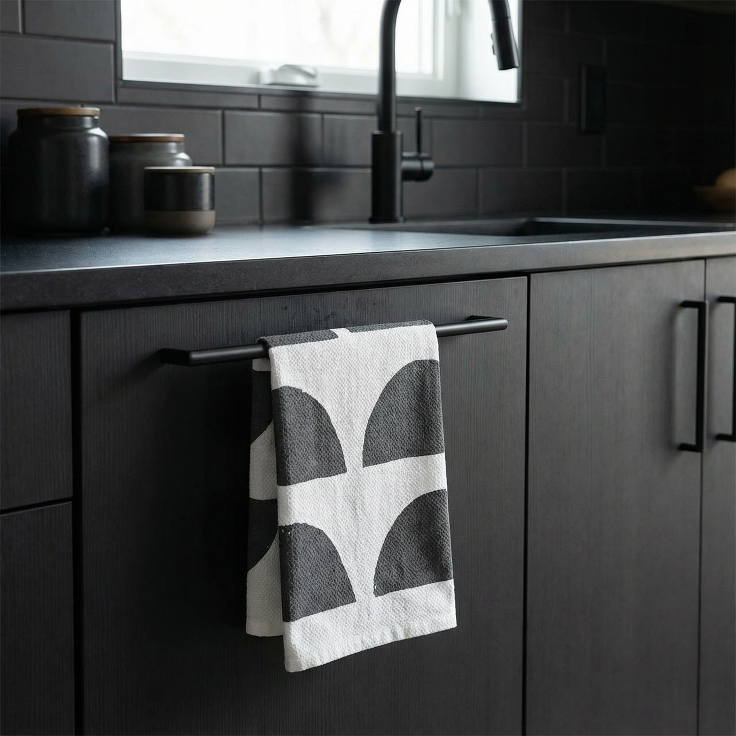 Half Circle Tea Towel | Cotton Dish Kitchen Towel | 18" x 28"