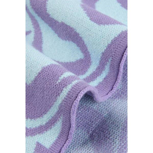 Halter Dress in Green or Purple | Novelty Knit Halter Dress | Retro-Inspired Women's Dress