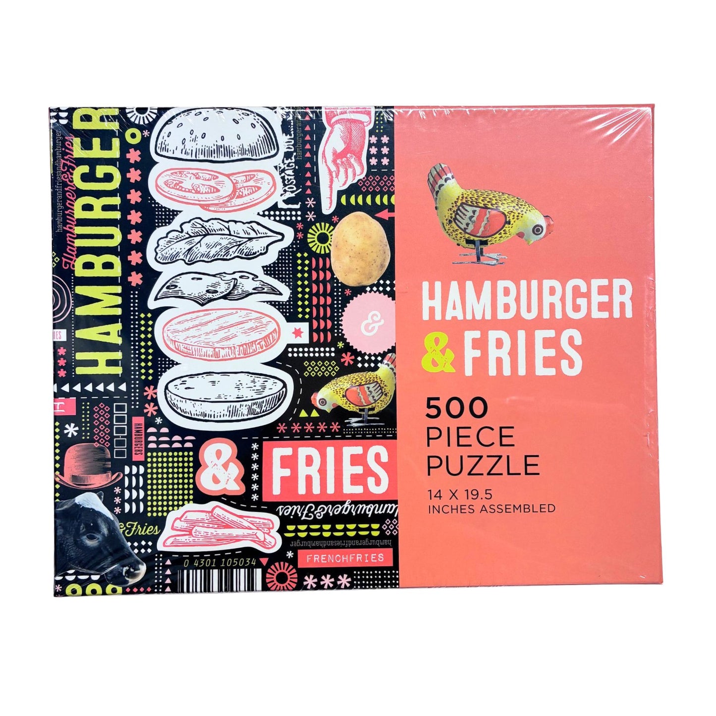 Hamburger & Fries Puzzle | Fast Food-themed Jigsaw Puzzle | 500 Pieces