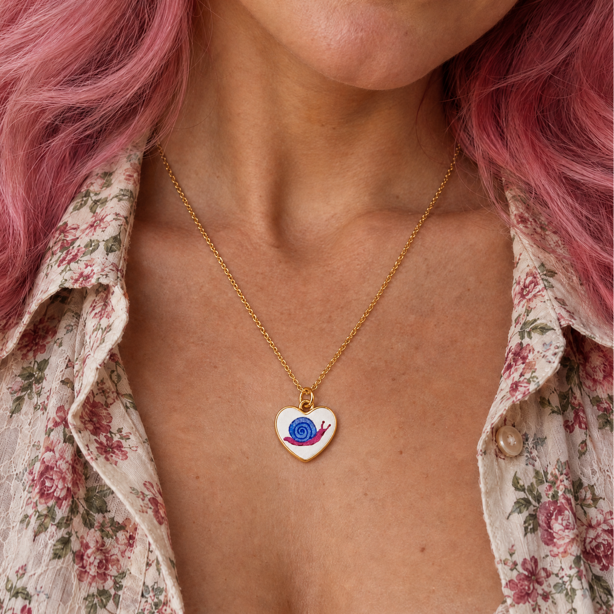 Hand Painted Charm Necklace | Paper & Quartz-Paper & Quartz-The Bullish Store