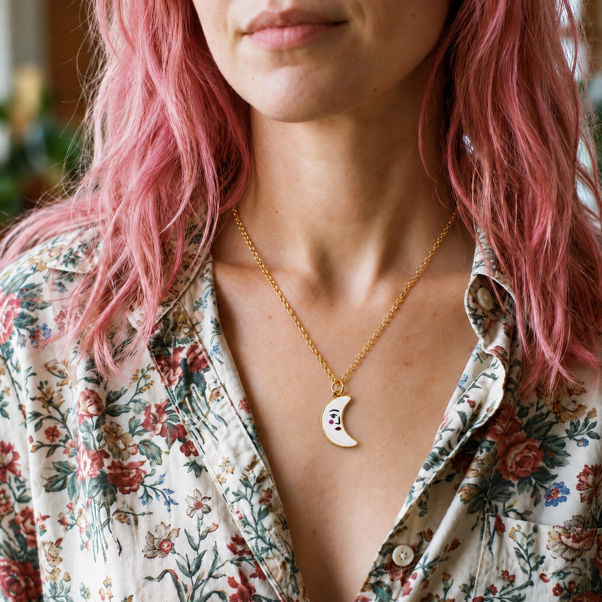 Hand Painted Charm Necklace | Paper & Quartz-Paper & Quartz-The Bullish Store