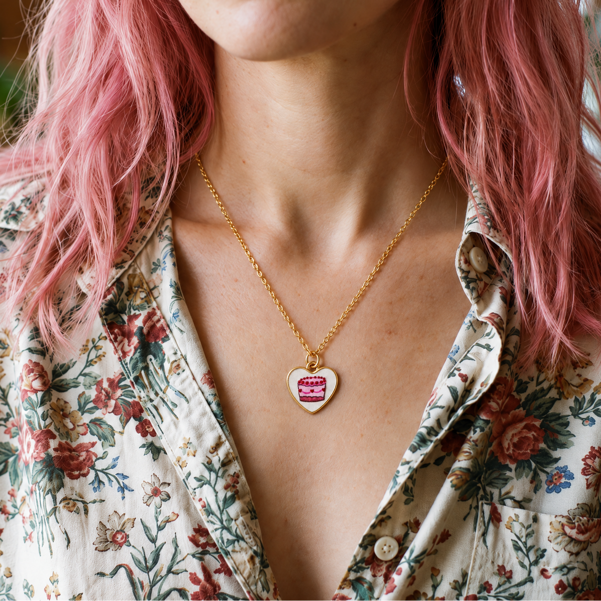Hand Painted Charm Necklace | Paper & Quartz-Paper & Quartz-The Bullish Store
