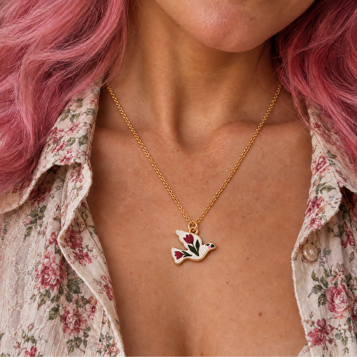 Hand Painted Charm Necklace | Paper & Quartz-Paper & Quartz-The Bullish Store