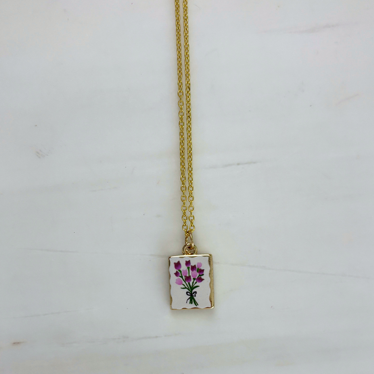 Hand Painted Charm Necklace | Paper & Quartz-Paper & Quartz-The Bullish Store