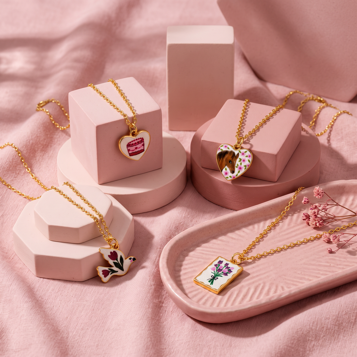 Hand Painted Charm Necklace | Paper & Quartz-Paper & Quartz-The Bullish Store