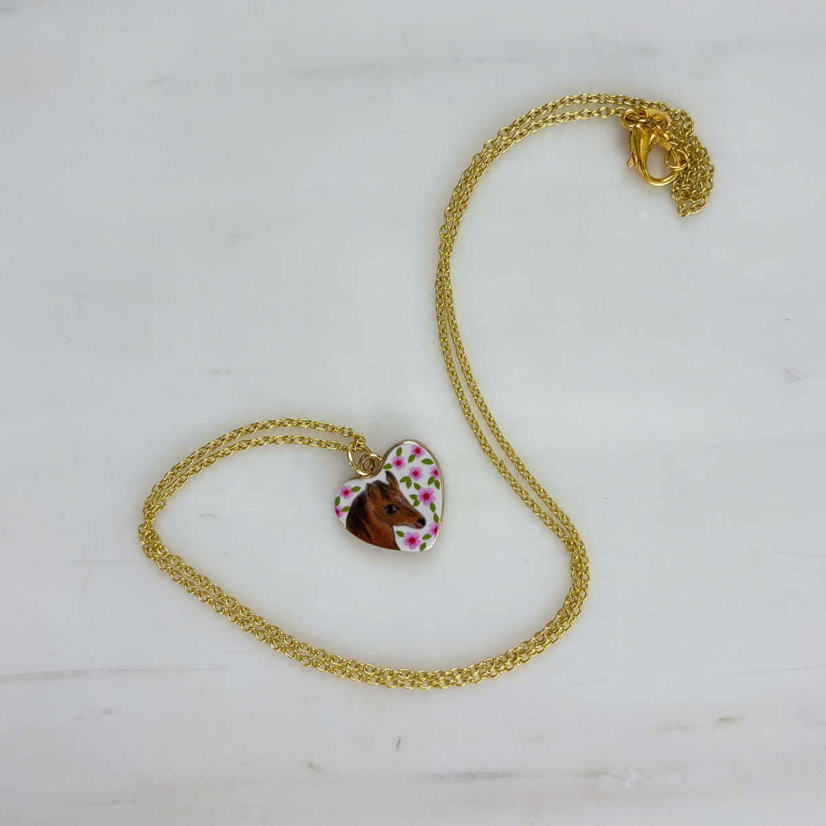 Hand Painted Charm Necklace | Paper & Quartz-Paper & Quartz-The Bullish Store