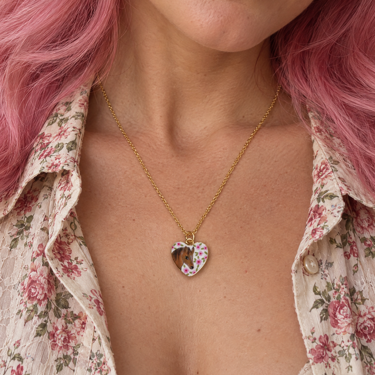 Hand Painted Charm Necklace | Paper & Quartz-Paper & Quartz-The Bullish Store