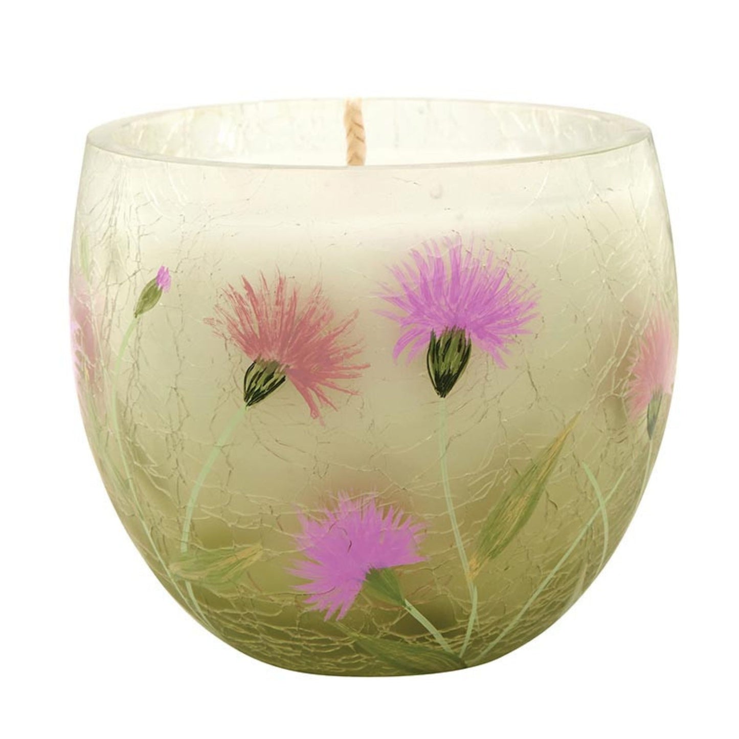 Hand Painted Floral Candle | Volcano Scented Glass Candle