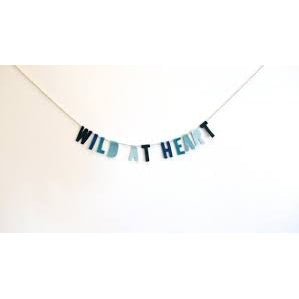 Handmade Felted Wild At Heart Party Banner in Pink or Blue Ombré