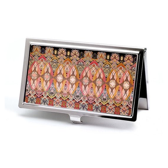 Handmade Illuminations Victorian Style Business Card Case in Rose Jewel Tones