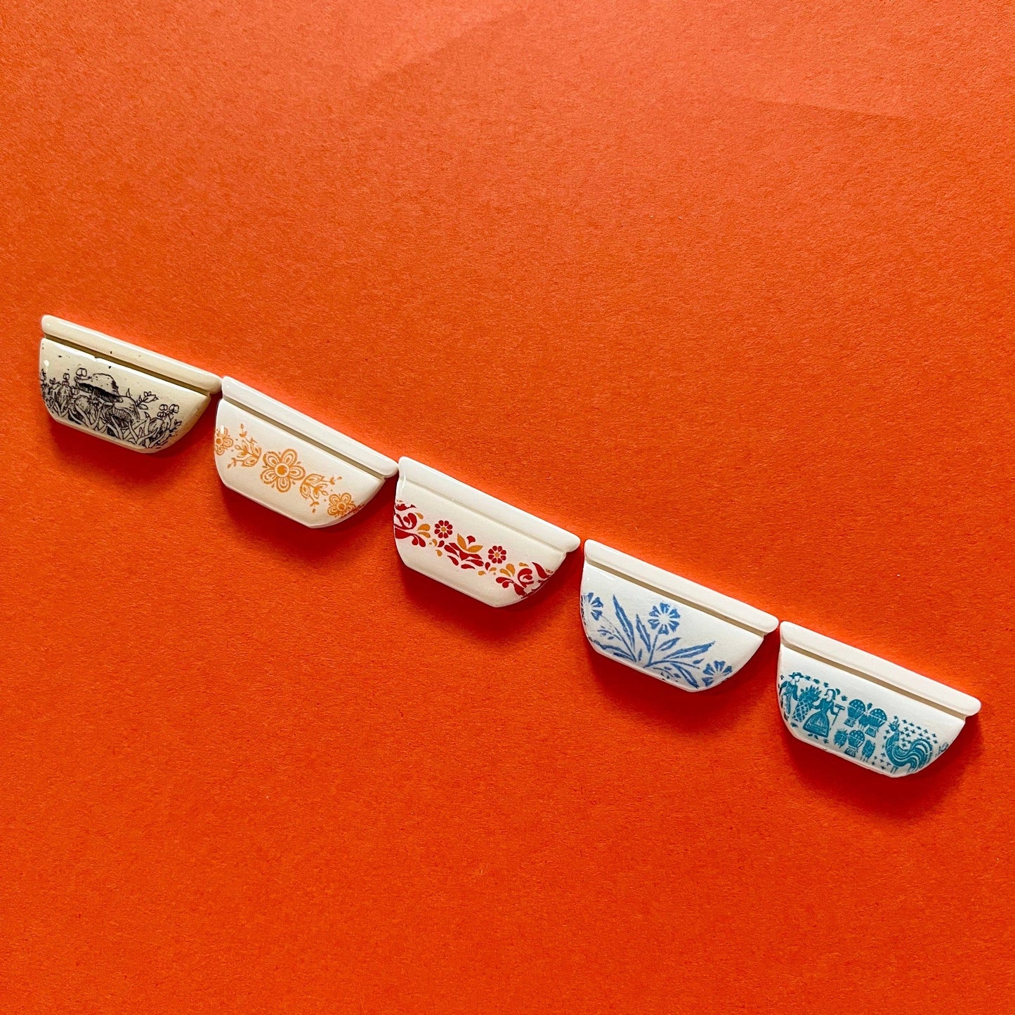Handmade Pyrex Dish Tiny Magnets in Styles | Historic Prints on Polymer Clay