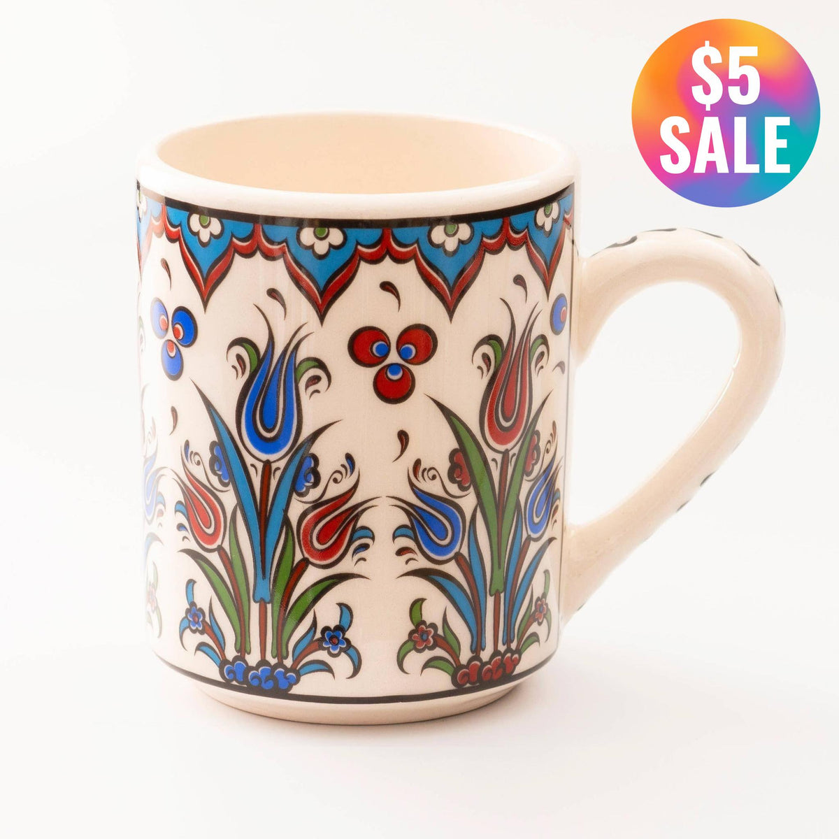 Handmade in Türkiye Ceramic Botanical Mugs - 9 Styles, Mix and Match