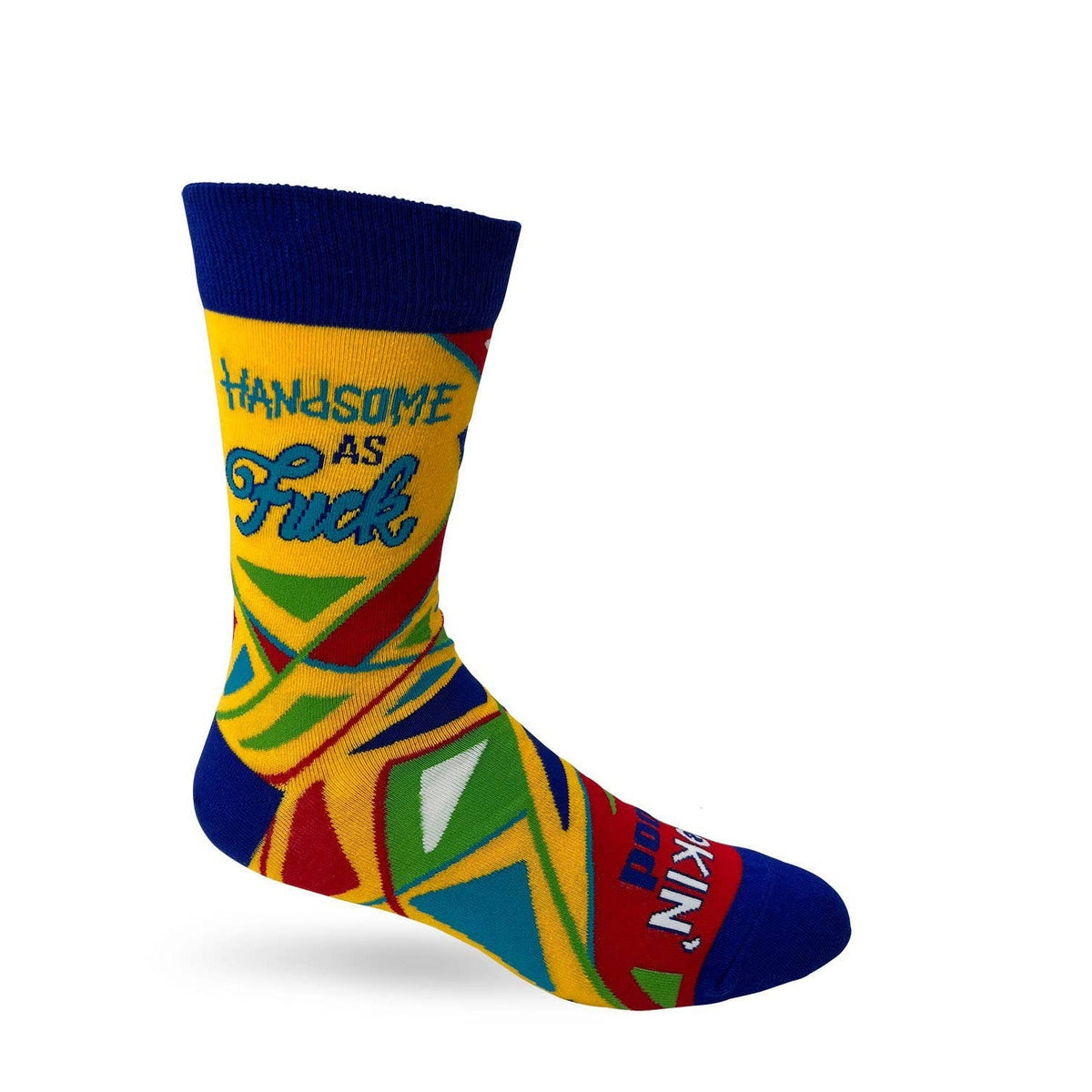 Handsome As Fuck Lookin' Good Men's Novelty Crew Socks | Retro Style