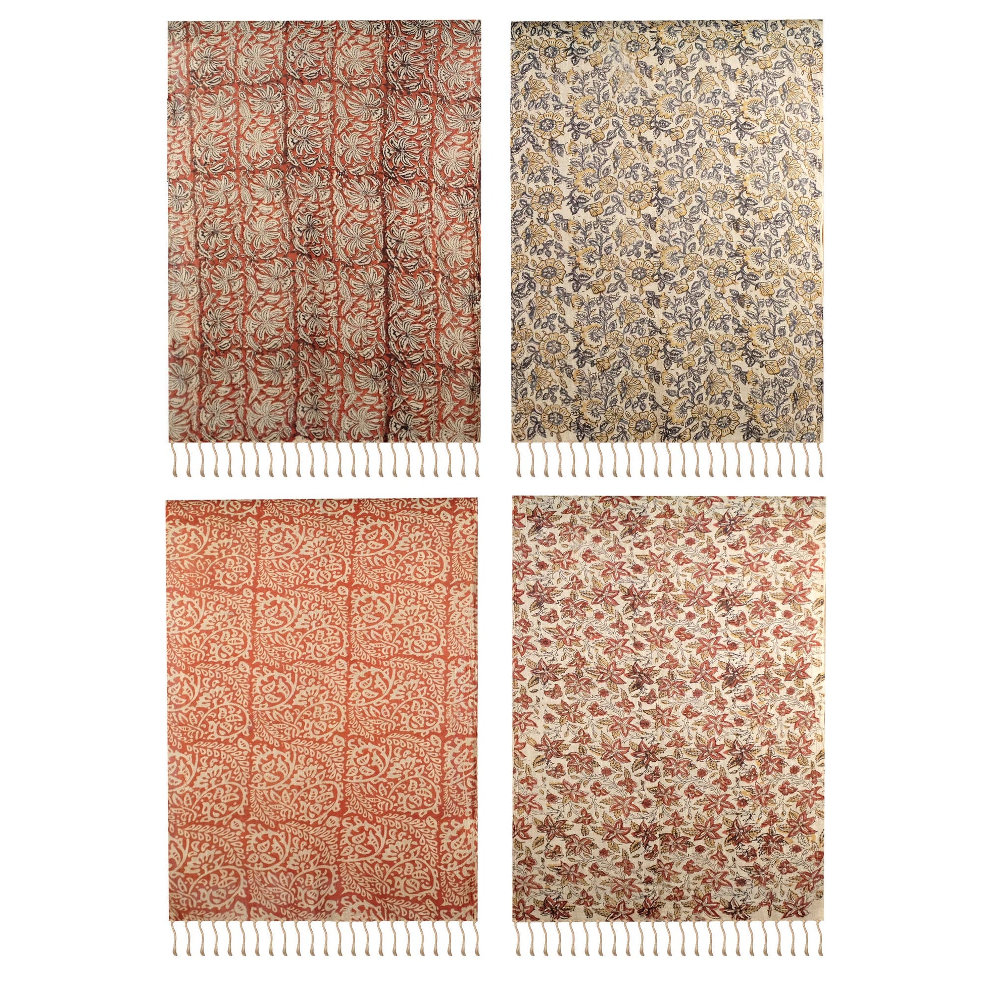 Handwoven Cotton Bagru Scarf | Made in India Printed Shawl | 55 x 160cm