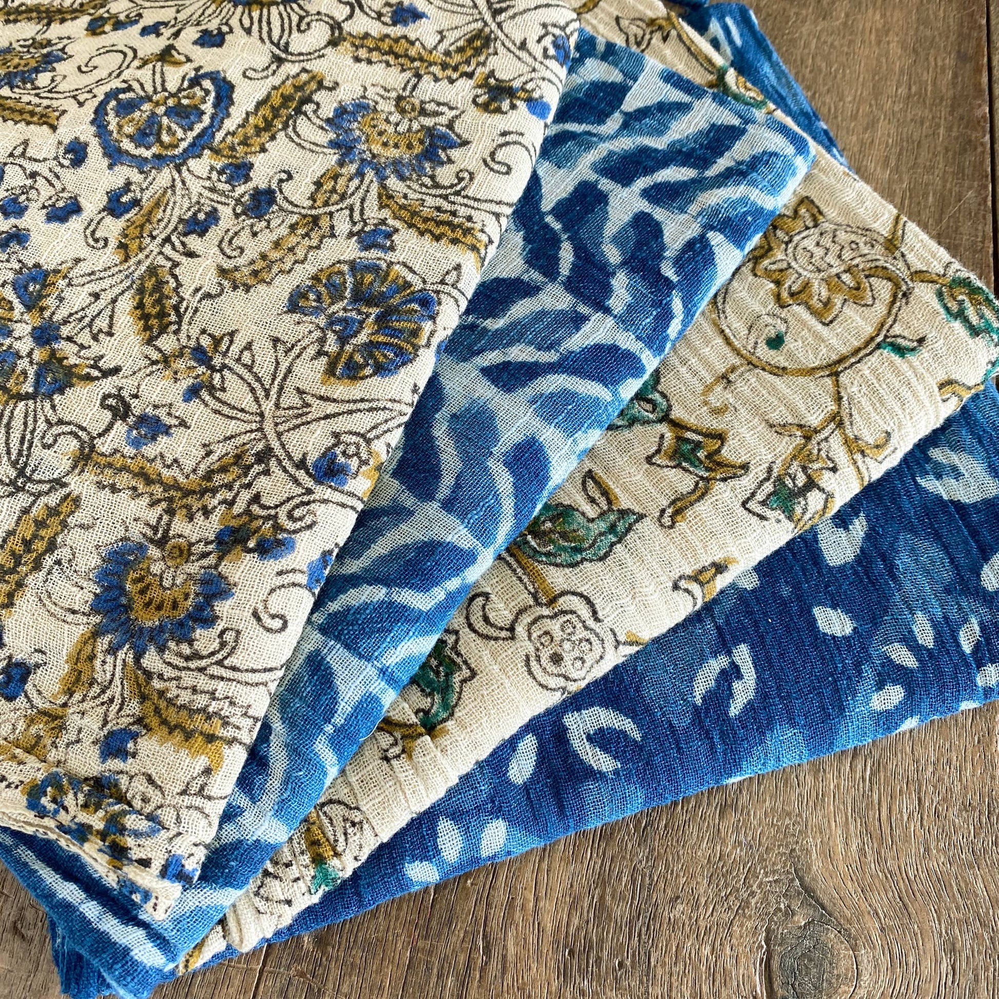 Handwoven Cotton Bagru Scarf | Made in India Printed Shawl | 55 x 160cm