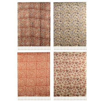 Handwoven Cotton Bagru Scarf | Made in India Printed Shawl | 55 x 160cm