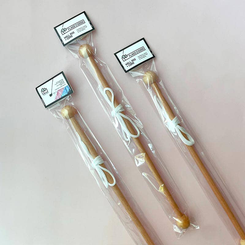 Hanging Wooden Wall Rod and Cord [Available in Black or Natural]
