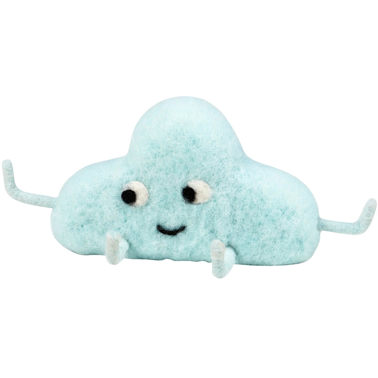 Happy Blue Cloud Critter | Cute Free-stand Home Decor | 6.25" x 2.25" x 3.25"