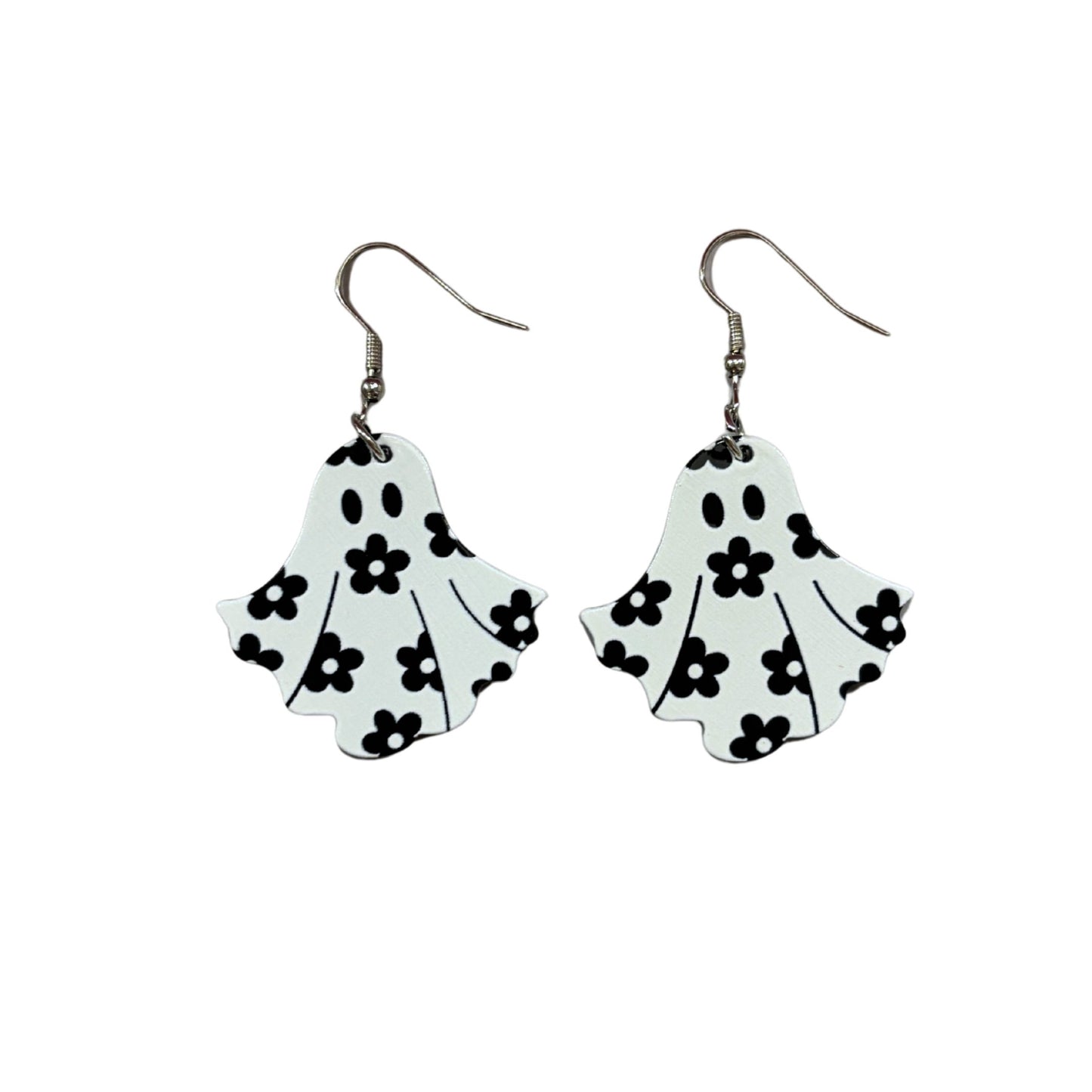 Happy Flora Ghost Earrings | Cute Spooky Whimsigoth Acrylic Jewelry Gift for Her