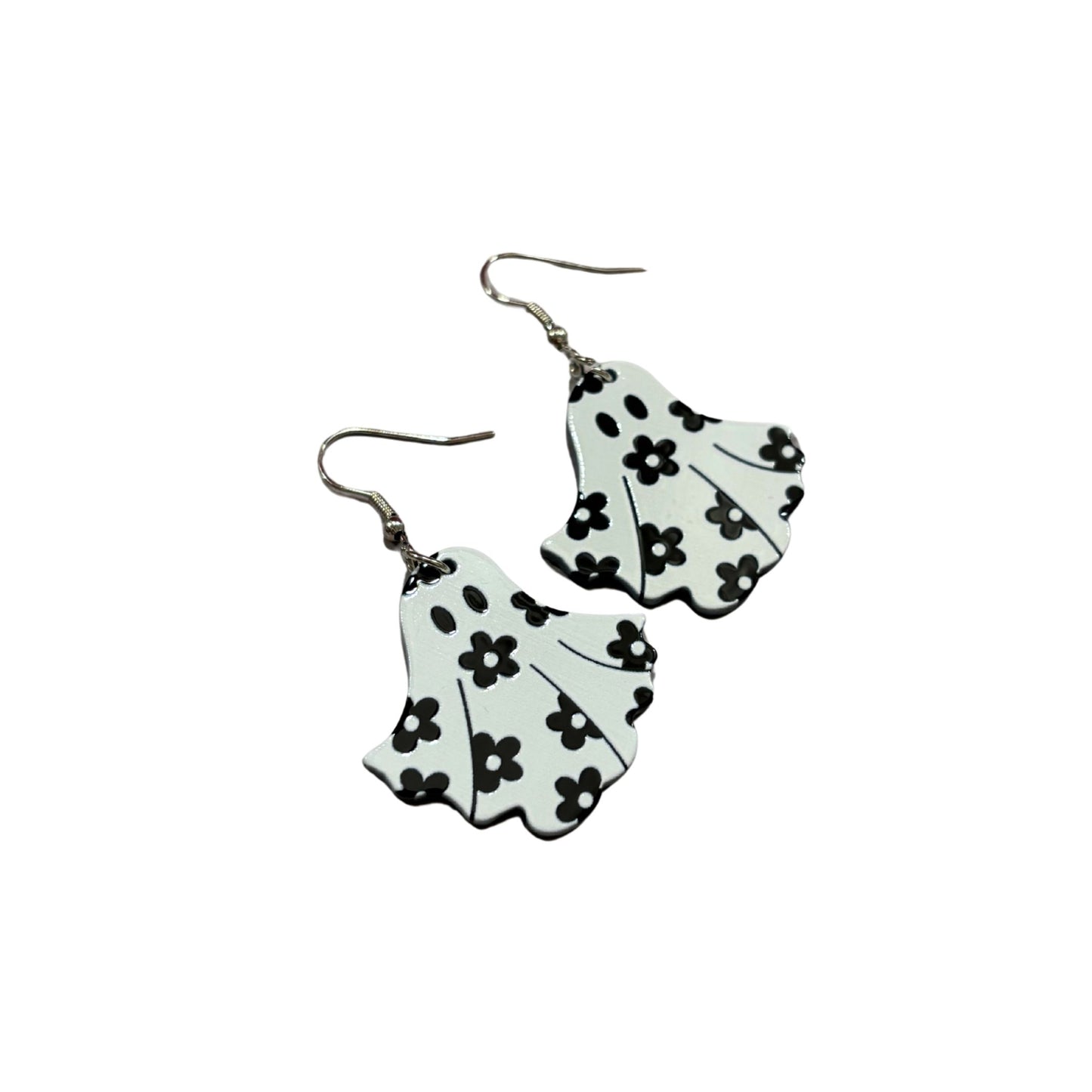 Happy Flora Ghost Earrings | Cute Spooky Whimsigoth Acrylic Jewelry Gift for Her